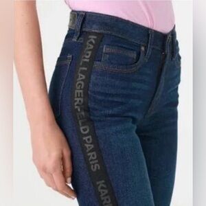 NWT KARL LAGERFELD PARIS
Straight Leg LOGO Taping Mid
Rise Jeans Size 4
